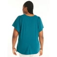 thumbnail image 3 of Terra & Sky Women's Plus Size Ribbed Flutter Sleeve Top, Sizes 0X-5X, 3 of 5