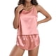 thumbnail image 1 of Conjunto de pijamas de seda satinada Gibobby para Mujer Rosa S, 1 of 5