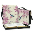 thumbnail image 3 of FOR U DESIGNS Hummingbird Flower Bible Bags for Women Tote Aesthetic Bible Cover Leather Wrap Size L Lightweight Bible Cover with Shoulder Strap Personalized Book Organizer Bag, 3 of 7