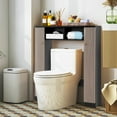 thumbnail image 2 of Costway Over The Toilet Storage Cabinet, Double Door Bathroom Toilet Storage Organizer Black, 2 of 10