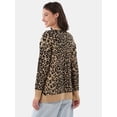 thumbnail image 3 of No Boundaries Jacquard Cardigan Sweater, Midweight, Women's, 3 of 5