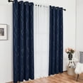 thumbnail image 4 of Deconovo 4 Pcs Blackout and Sheer Curtains Set for Bedroom, Navy Blue/White, 42"x72", Grommet Top, 4 of 9