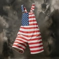 thumbnail image 4 of American Flag Overalls Men Shorts Loose Fit Festival Jumpsuits Patriotic Work Bibs Coveralls Casual Outdoor Summer Fourth of July Clothes, 4 of 4
