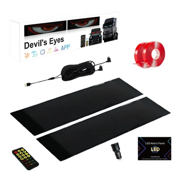 2 Pcs LED Devil Eyes Light for Cars, Led Eyes Animated for Car Truck Windshield, Programmable Eyes for Trucks, for Car Truck Windshield Window, with Remote and APP Control