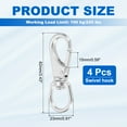 thumbnail image 2 of Uxcell Swivel Eye Bolt Snap Hooks Heavy Duty Single Ended Flag Clips Load for Flag Pole Pet Leash Leather Craft M5, 2 of 7