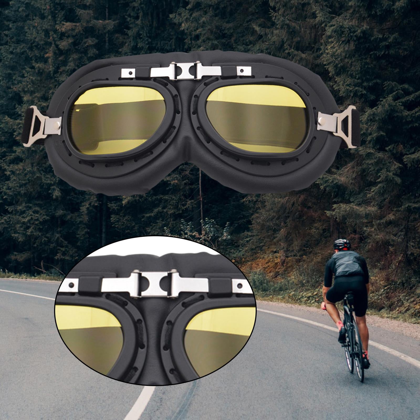 DYNWAVECA 2x Motorcycle s Retro Anti Scratch Steampunk Vintage Motocross Sports Glasses Fit for Half Helmet Riding Cruiser Bike Men Women Walmart