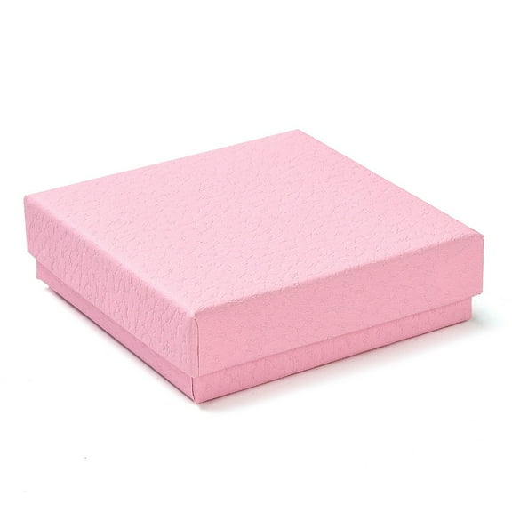 12pcs Square Cardboard Necklace box Jewelry Storage Case with Velvet Sponge Inside for Necklaces Pink 8.8x8.8x2.65cm