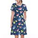 thumbnail image 1 of Disketp Colorful Cartoon Shark para Vestido de Manga Corta para Mujeres, Vestidos de Verano para Mujeres, Casual y Holgado para la Playa, 1 of 6