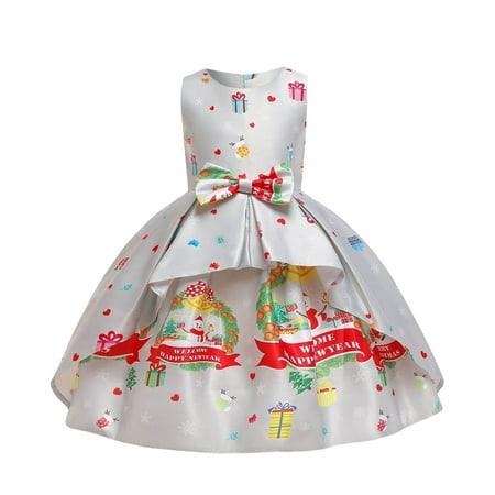 

PMUYBHF Girls Christmas Dresses Size 10 Kids Girls Christmas Bowknot Cartoon Snowflake Print Sleeveless Dress Party Child Gown Dress Baby Girl Dresses 0-3 Months