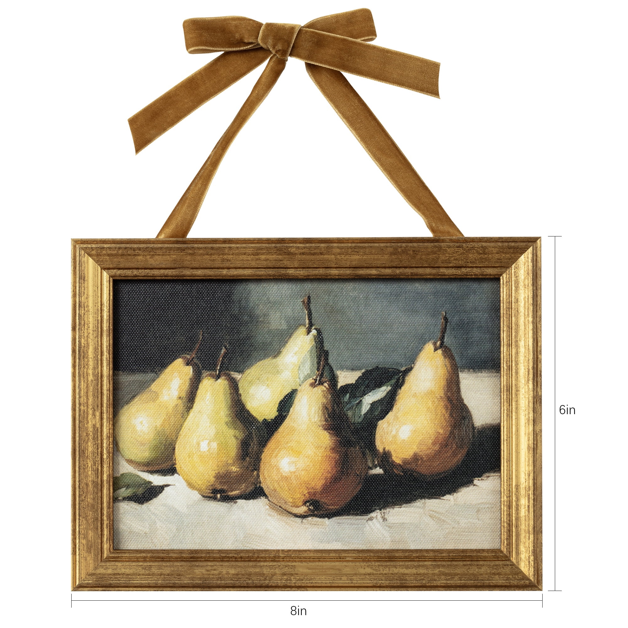 My Texas House Spring Art Garden Fresh Pears Framed Canvas w/Velvet Hanger 8x6