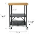 thumbnail image 2 of Origami Folding Kitchen Cart on Wheels | for Chefs Outdoor Coffee Wine and Food, Microwave Cart, Kitchen Island on Wheels, Rolling Cart, Kitchen Appliance & Utility Cart | Black with Wood -RBT-03, 2 of 12