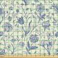 thumbnail image 2 of Ambesonne Botanical Fabric by the Yard Upholstery, Leafy Vintage Flowers Art, 10 Yards, Ivory and Blue Violet, 2 of 5