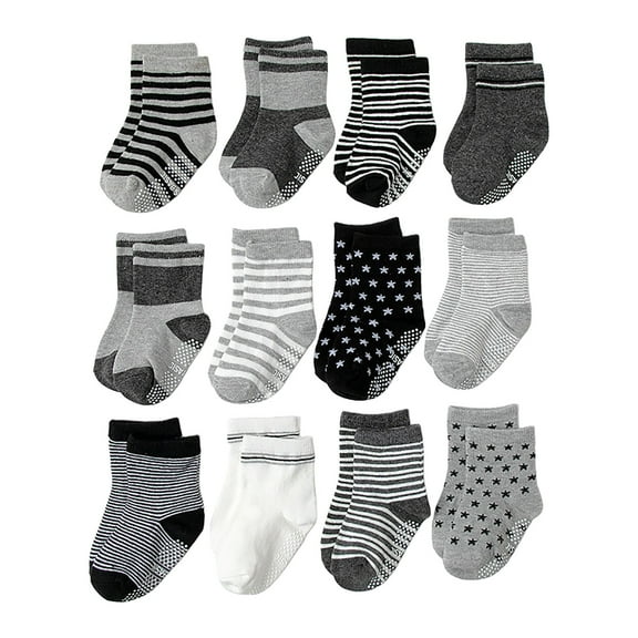 UYYX 4T Socks Girls Socks 4-6 Years Toddler Grip Socks Non Slip Crew Cute Seamless Socks For Boys Girls Infants Kids 5-7 Years Multi Pcs