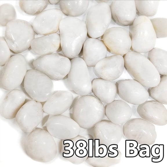 Large White River Rocks - Natural Polished Pebbles for Landscaping, Garden Decor, Aquariums, Decorative Stones for Pathways, Planters