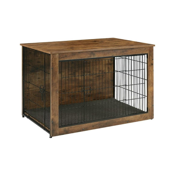 SBYOJLPB Wooden Dog Crate Furniture Dog Kennel End Table Heavy Duty Indoor Dog Cage Decorative Pet Crate for Large Dogs Rustic Brown Dog Furniture