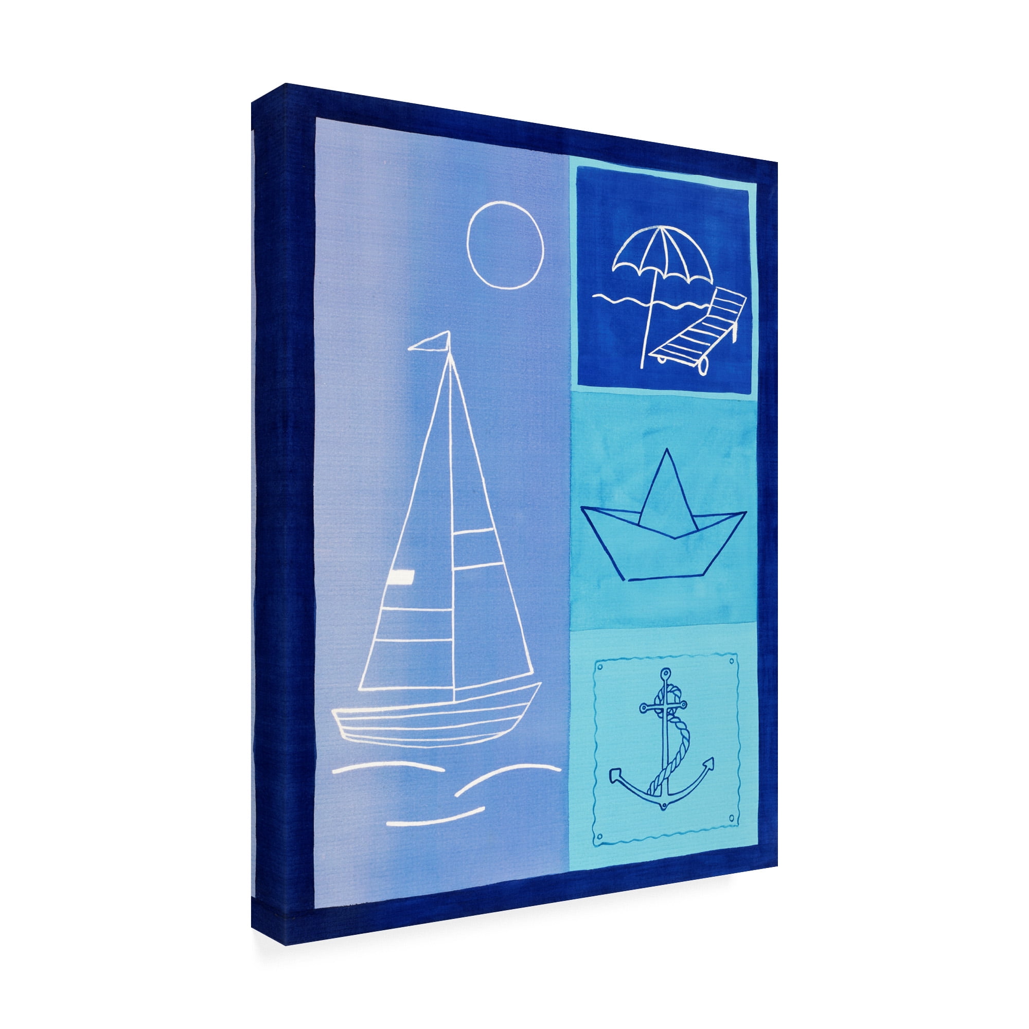 Trademark Fine Art 'Nautical Theme In Blues' Canvas Art by Pablo Esteban