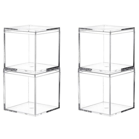 4pcs Durable strong Clear Acrylic Storage Boxes Organizer Containers Suitable For Wedding Functions Snacks Gift
