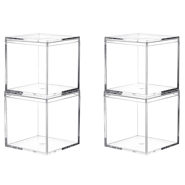 4pcs Durable strong Clear Acrylic Storage Boxes Organizer Containers Suitable For Wedding Functions Snacks Gift
