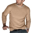 thumbnail image 2 of Knitted Sweaters for Men Casual Long Sleeve Crewneck Sweatshirts Shirts Mens Pullover Solid Color Stretchy Slim Basic Warm Office Work Sweater Tops, 2 of 6