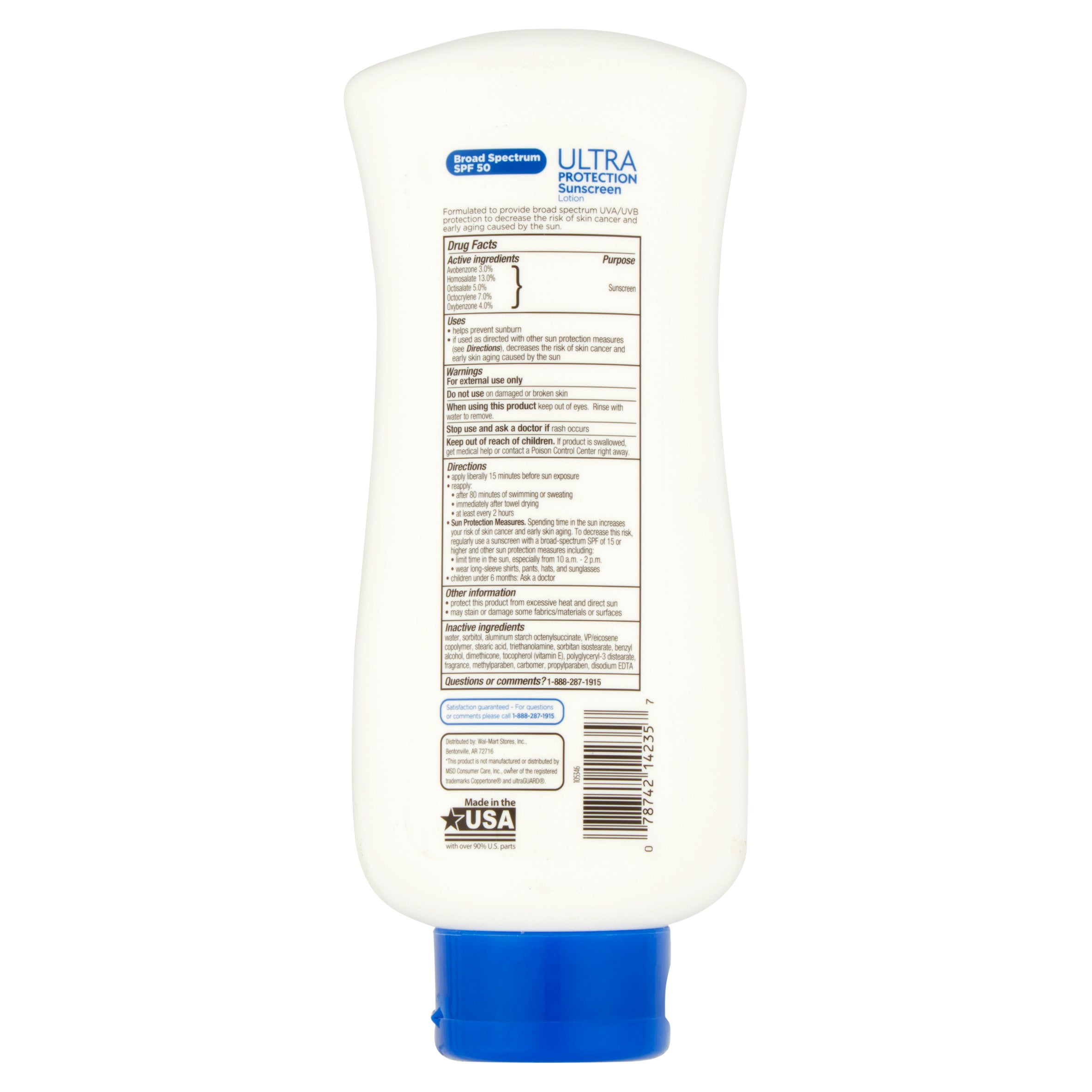 Equate Ultra Protection Sunscreen Lotion, SPF 50, 16 fl oz