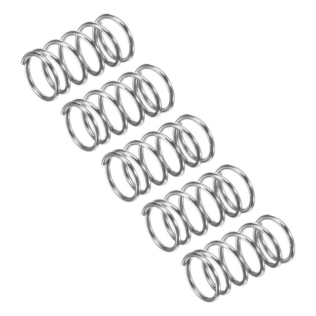 Unique Bargains Ressort de Compression, Lot de 5 en Acier Inoxydable 304, Diamètre 8 mm, Fil 0,8 mm, Longueur 15 mm