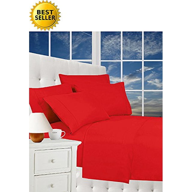 Luxurious Bed Sheets Celine Linen 1800 Thread Count Egyptian Quality Wrinkle Free 4-Piece Sheet Set with Deep Pockets 100% Hyp