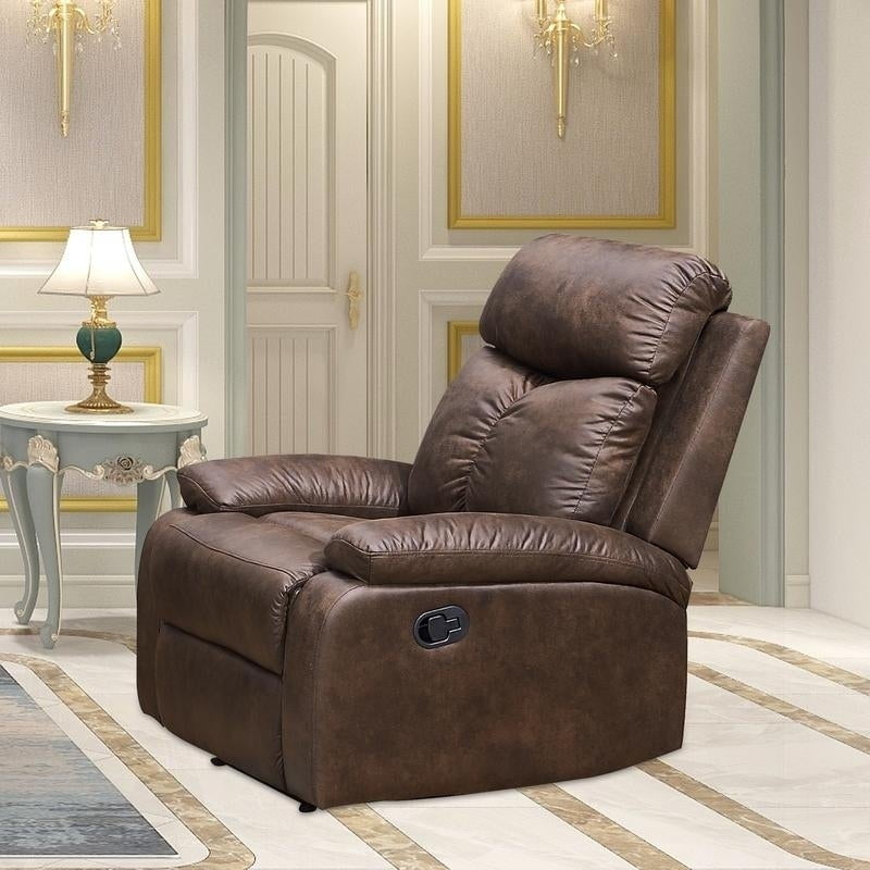 Vanity Art Microfiber Single Recliner Chair Glider Manual Reclining
