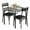 Gray & Upholstered Chairs A, variant on Homhougo Dining Table Set for 2, Kitchen Table and Chairs, Square Dining Room Table Set with 2 Upholstered Chairs, 3 Piece Kitchen Table Set for Small Space, Apartment, Retro Brown