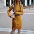 thumbnail image 1 of Vestido de manga larga para mujer, suéter de punto cálido y engrosado, falda de cuello alto, elegante, otoño e invierno, 2024, 1 of 4