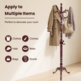 thumbnail image 6 of Solid Wood Coat Rack – 73" Freestanding Coat Racks Stand with 14 Hooks and Stable Base for Coats, Hats, Scarves, Adjustable Height Modern Wooden Hall Tree for Entryway, Bedroom, Office, Home, 6 of 8