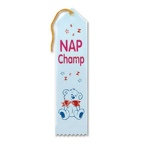 Pack of 6 Light Blue "Nap Champ Award" School Award Ribbon Bookmarks 8"