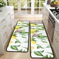 thumbnail image 4 of Kitchen Rugs Sets Of 2,Yellow Lemon Fruit Leaves White Pattern Anti Fatigue Kitchen Mat Rugs Non Slip Washable,Decorative Kitchen Floor Mats for Kitchen,Sink,Laundry,17"x47"+17"x47", 4 of 5