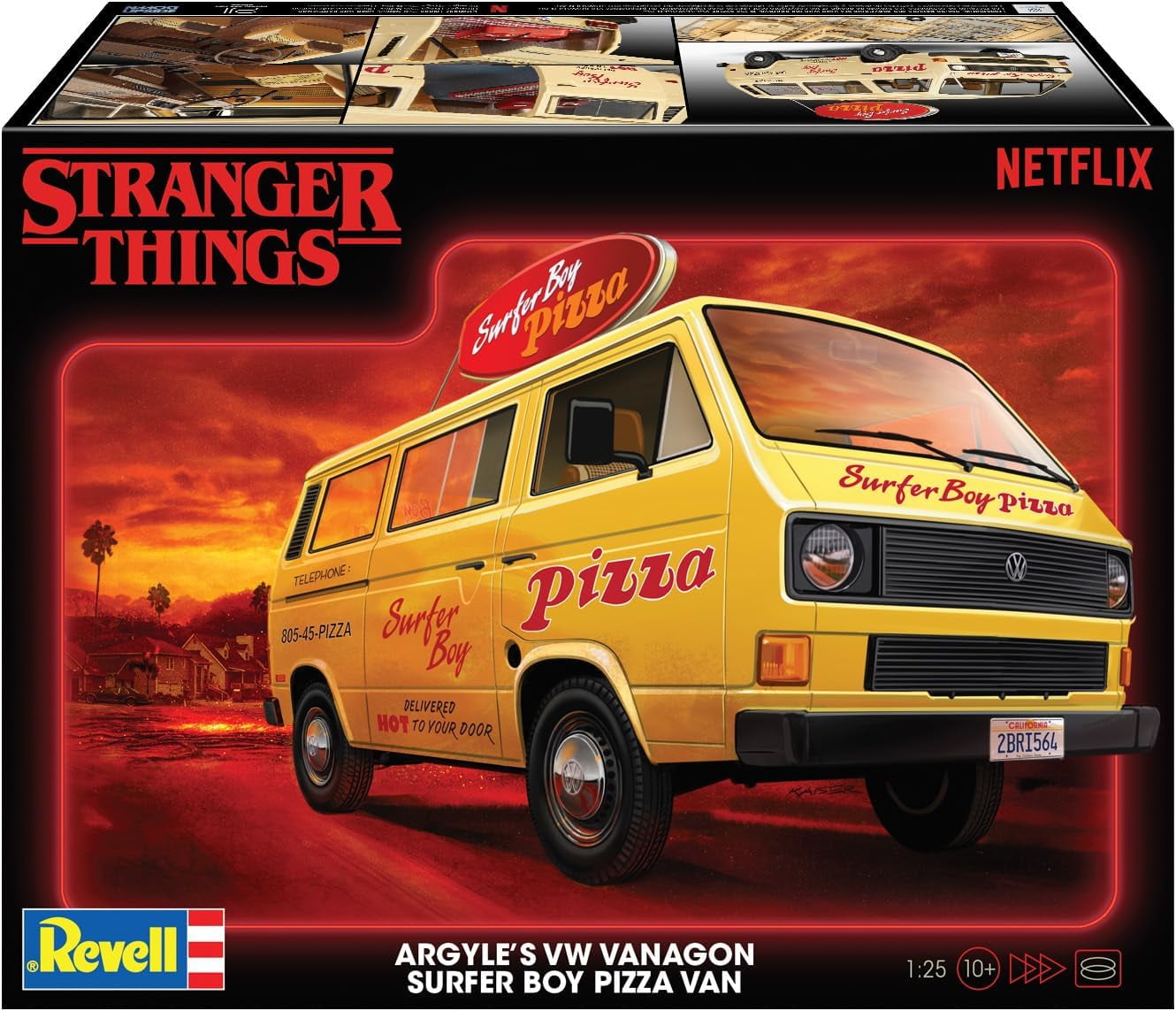 Level 3 Model Kit Argyle’s Volkswagen Vanagon "Surfer Boy Pizza" Van "Stranger Things" (2016-Current) 1/25 Scale Model by Revell