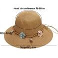 thumbnail image 3 of LinYooLi Flower Sun Hat for Women Straw Hat Summer UV Protection Beach Cap Packable Wide Brim Travel Bucket Hat, 3 of 4