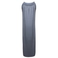 thumbnail image 4 of CEHVOM Robe Décontractée Fendue pour Femme en Coton et Lin à Col Rond, Unie, Sans Manches, Imprimée, 4 of 5