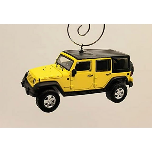 2008 for Jeep Wrangler Rubicon JKU Christmas Ornament 1:64 Yellow