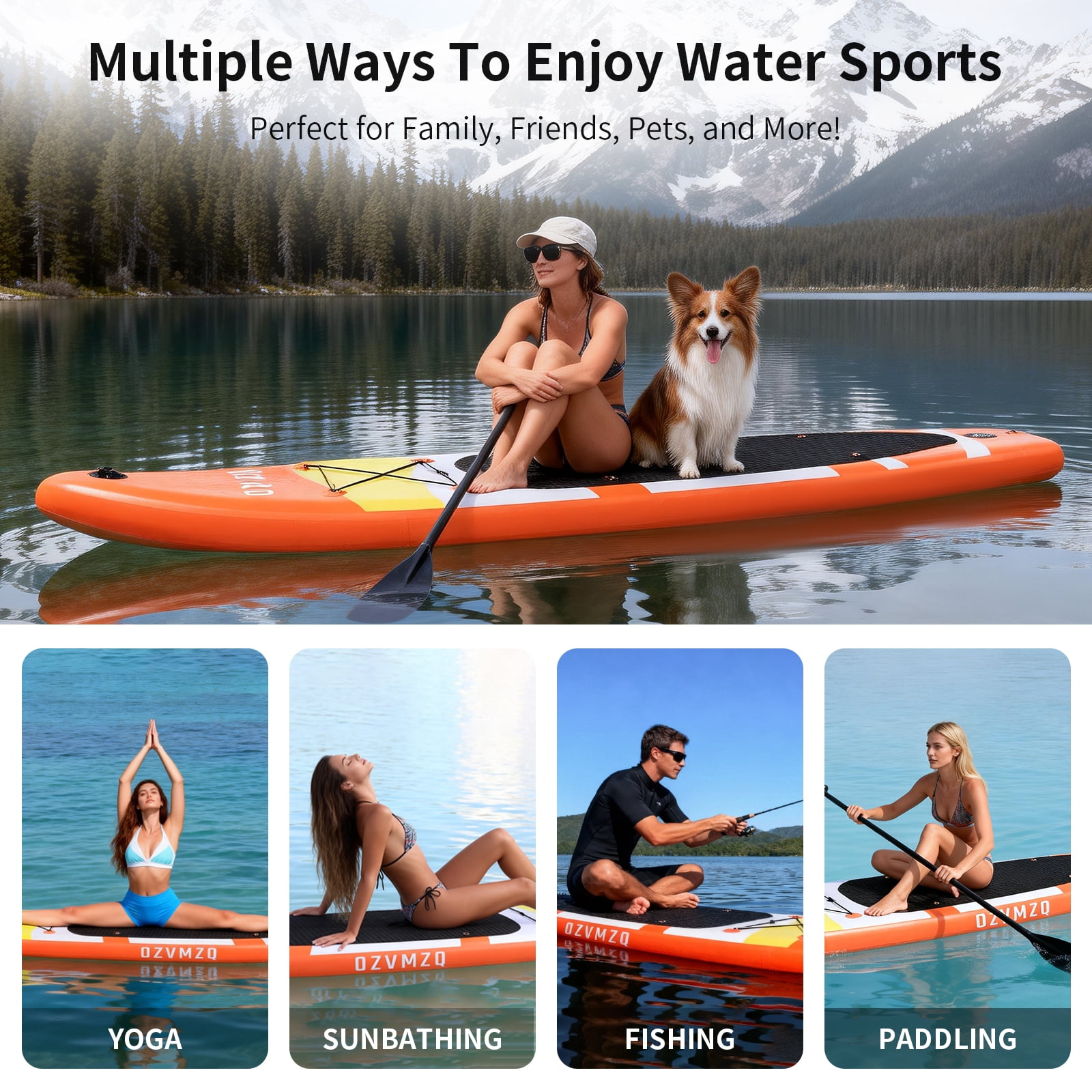 10' Premium Stand Up Paddle Board, Yoga Board with SUP Accessories & Carry Bag ,Surf Control  and Non-Slip Deck for Youth/Adults of All Skill Levels