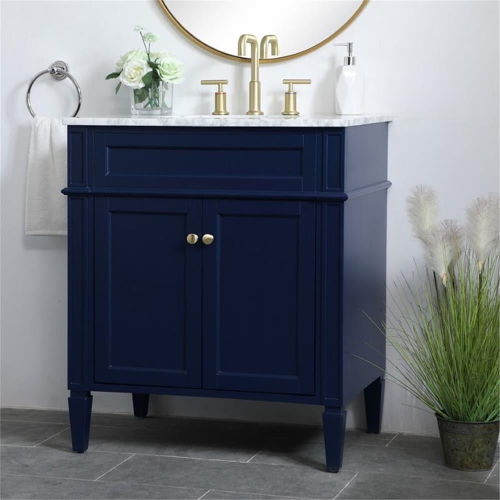 30 inch single bathroom vanity in blue