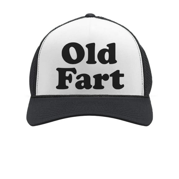 Old Fart - Funny Father's Day Gift for Dad - Dad Joke Trucker Hat Mesh Cap - One Size Fits Most - Black/White - Perfect for Grandpa, Husband, or Any Dad - Breathable and Comfortable Vintage Old