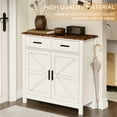 thumbnail image 3 of Modern Kitchen Sideboard - White Buffet Cabinet With 2 Doors And Drawers Storage For Living Room, Dining Bathroom Fits Seasoner Spare Paper Room Accommodates Coffee Maker Sundries, 3 of 7