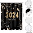 thumbnail image 2 of 2024 Happy New Year Shower Curtain for Bathroom, 2024 Shower Curtain Set Waterproof Fabric Bathtub Curtain Decor with 12 Hooks, 72x72 inches, 2 of 6