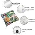 thumbnail image 4 of Acheng Plumeria Hibiscus Green Leaf  Throw Pillow Cover  Decorative Pillows for Couch Cushion Sofa Outdoor White, 4 of 6