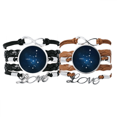 thumbnail image 1 of Bracelet Signe du Zodiaque Vierge avec Sangle en Cuir, Double Ensemble, 1 of 3