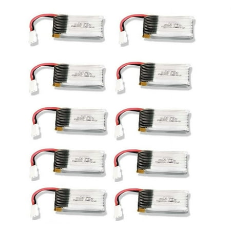 HobbyFlip 3.7v 350mAh 25c Lipo Battery Pack Compatible with Blue Mini Drone 10 Pack