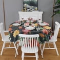 thumbnail image 2 of Pioneer Flower Floral Print Pattern Round Tablecloth 60"x60",Wrinkle Wipeable Table Cloth for Kitchen Dining Room Picnic Patio Party, 2 of 6