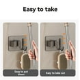 GEHGNA Hooks 304 Stainless Steel Mop Hook Toilet Hole Storage Mop Clamp