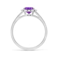 thumbnail image 2 of ANGARA Natural 1.15 Ct. Amethyst with Diamond Classic Ring in 14K White Gold for Women (Ring Size: 3), 2 of 10
