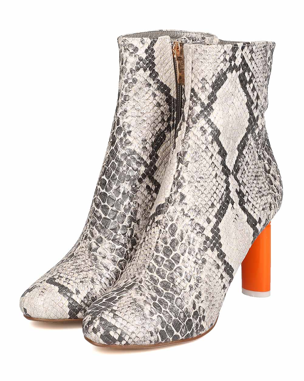 Cape Robbin Boas Women's Ankle Boots - Faux Snakeskin Booties With Chunky Block Heel