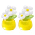 thumbnail image 5 of KGJQ 2Pcs Car Dashboard Decor Mini Resin Cute Sunflower and Tulip Miniature Flower Pot Figurines Tiny Flower Figures Car Interior Decorations for Women, Mini Dashboard Ornaments, 5 of 8