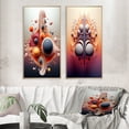 thumbnail image 1 of Designart "Geometric Metamorphosis Abstract Multiverse I" Formes Abstraites Art Mural Encadré Ensemble de 2 - Toile Encadrée Rose Transitionnelle pour Décoration de Salon, 1 of 6
